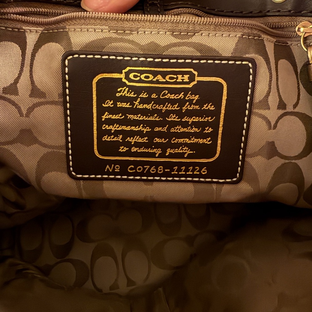 Coach Vibrant Striped Tote with Gold Accents - Picture 12 of 15